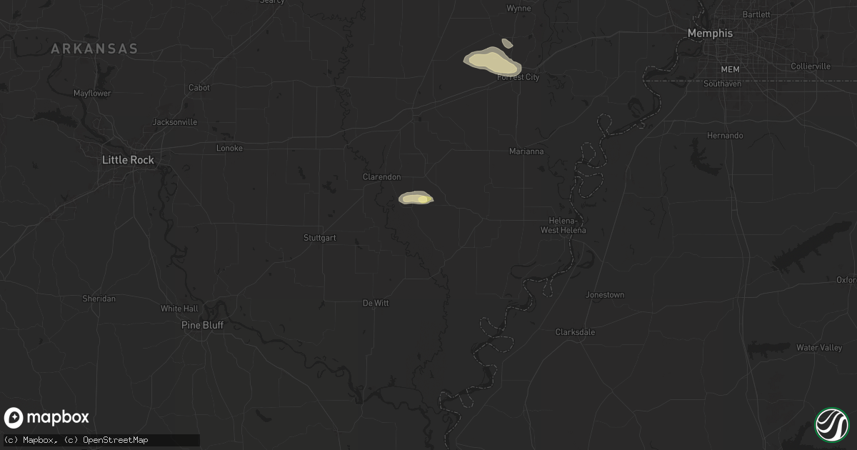 Hail map in Holly Grove, AR on September 19, 2025