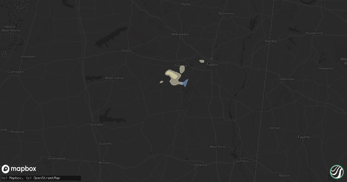 Hail map in Houlka, MS on September 19, 2025