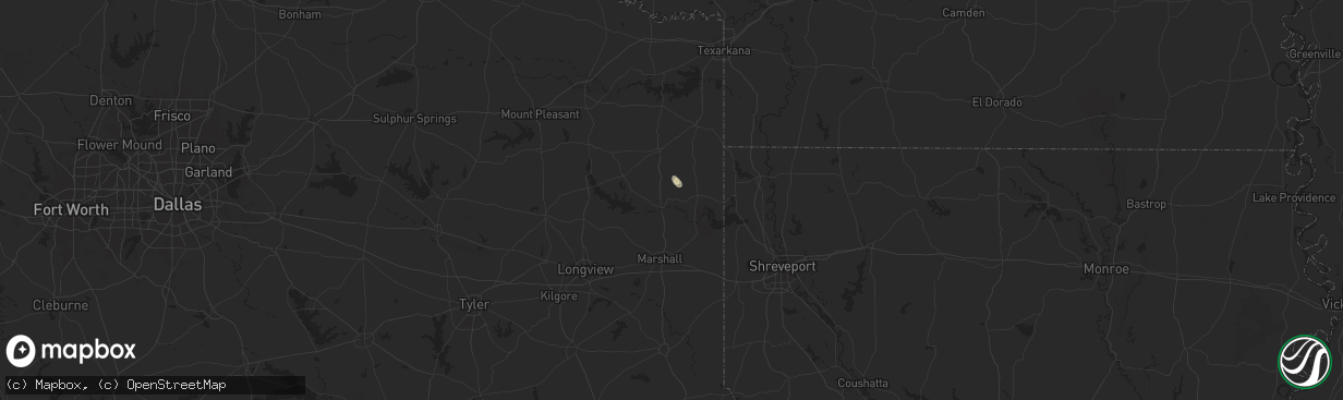 Hail map in Jefferson, TX on September 19, 2025