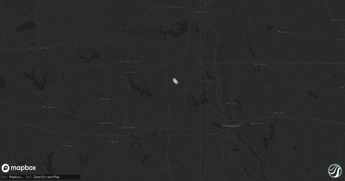 Hail map in Jefferson, TX on September 19, 2025