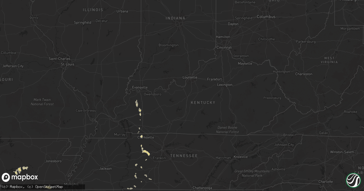 Hail map in Kentucky on September 19, 2025