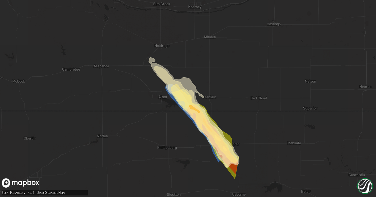 Hail map in Naponee, NE on September 19, 2025