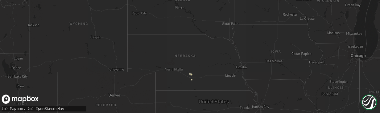 Hail map in Nebraska on September 19, 2025