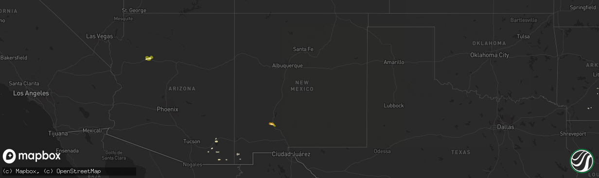 Hail map in New Mexico on September 19, 2025