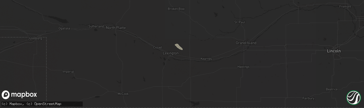 Hail map in Overton, NE on September 19, 2025
