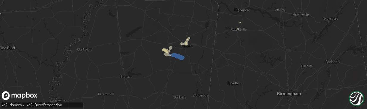 Hail map in Shannon, MS on September 19, 2025