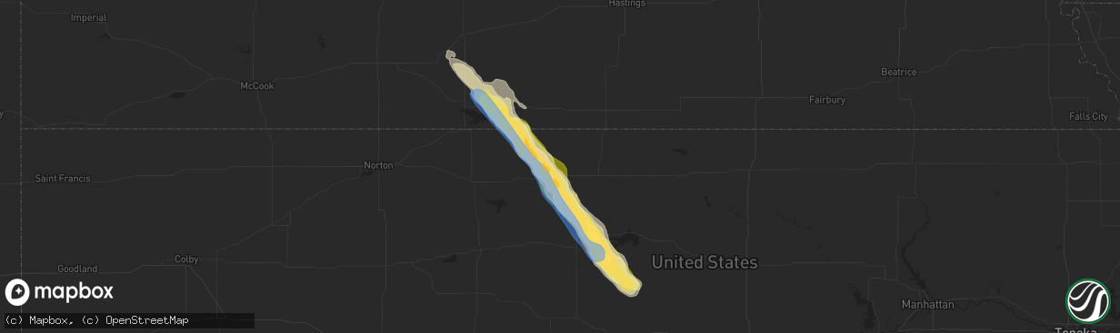 Hail map in Smith Center, KS on September 19, 2025