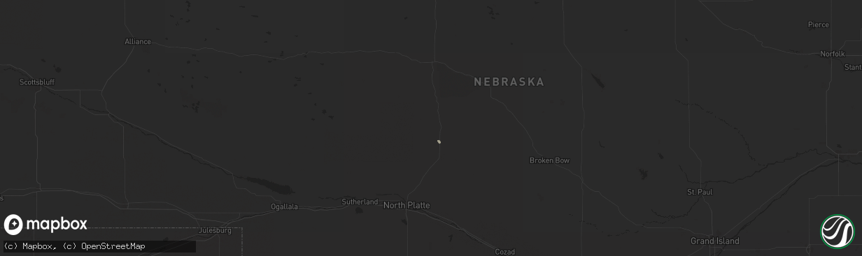 Hail map in Stapleton, NE on September 19, 2025