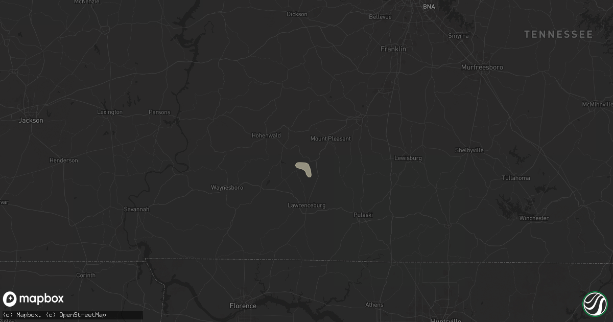 Hail map in Summertown, TN on September 19, 2025