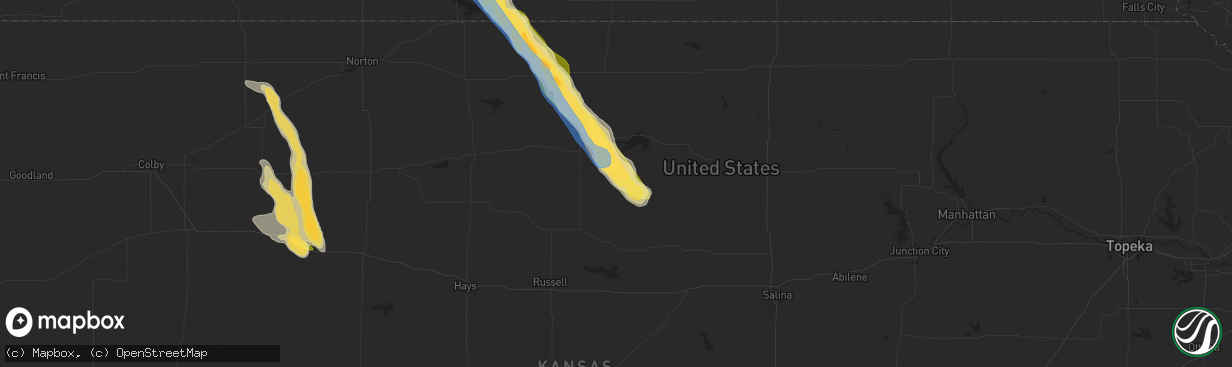 Hail map in Tipton, KS on September 19, 2025