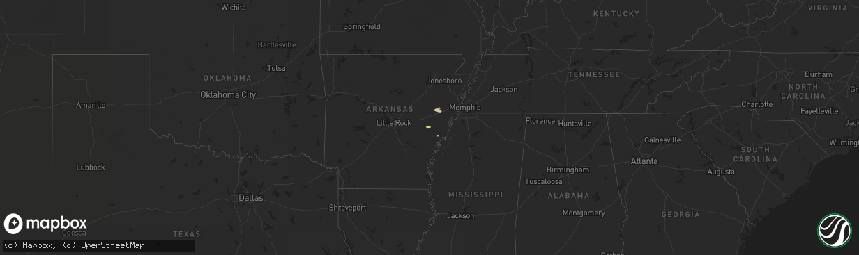 Hail map on September 19, 2025