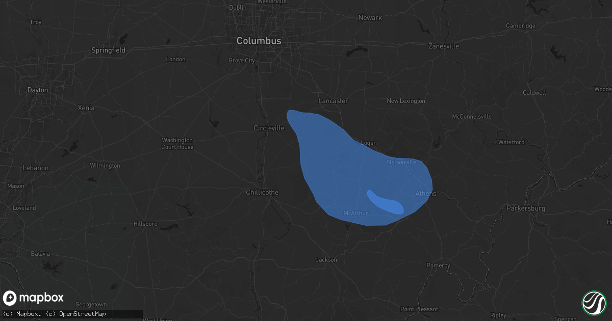 Hail map in Adelphi, OH on September 19, 2026
