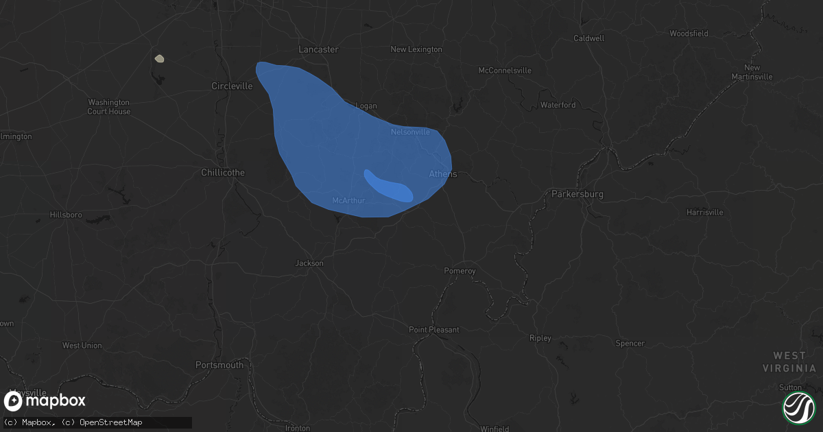 Hail map in Albany, OH on September 19, 2026
