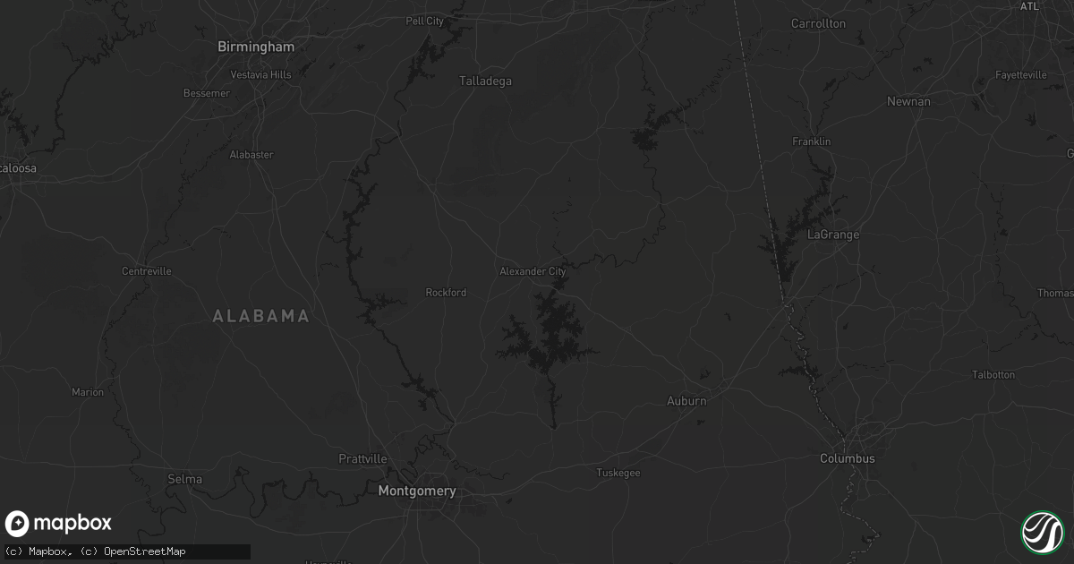 Hail map in Alexander City, AL on September 19, 2026