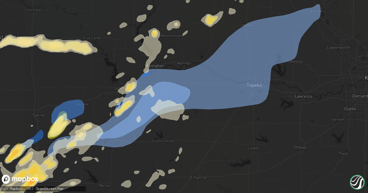 Hail map in Alma, KS on September 19, 2026