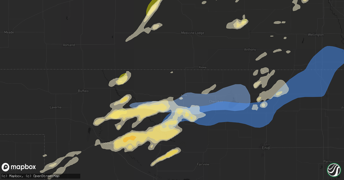 Hail map in Alva, OK on September 19, 2026