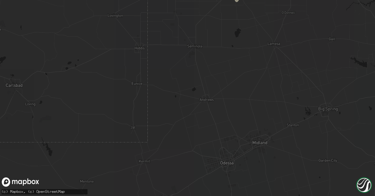 Hail map in Andrews, TX on September 19, 2026
