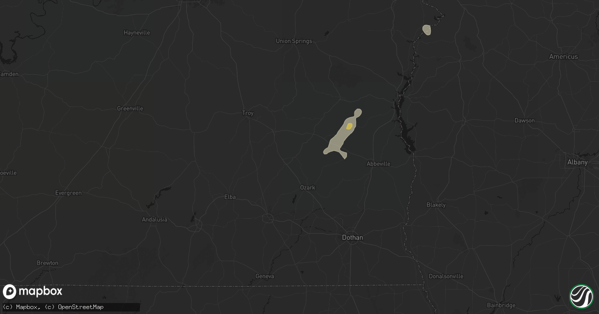 Hail map in Ariton, AL on September 19, 2026