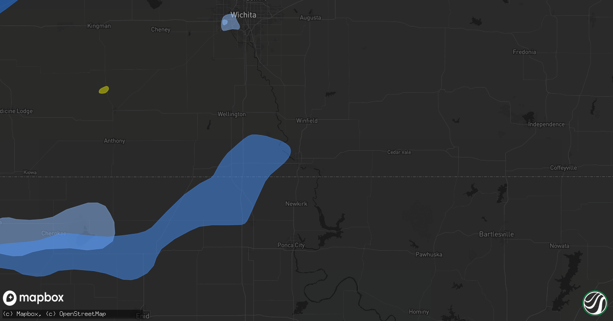 Hail map in Arkansas City, KS on September 19, 2026