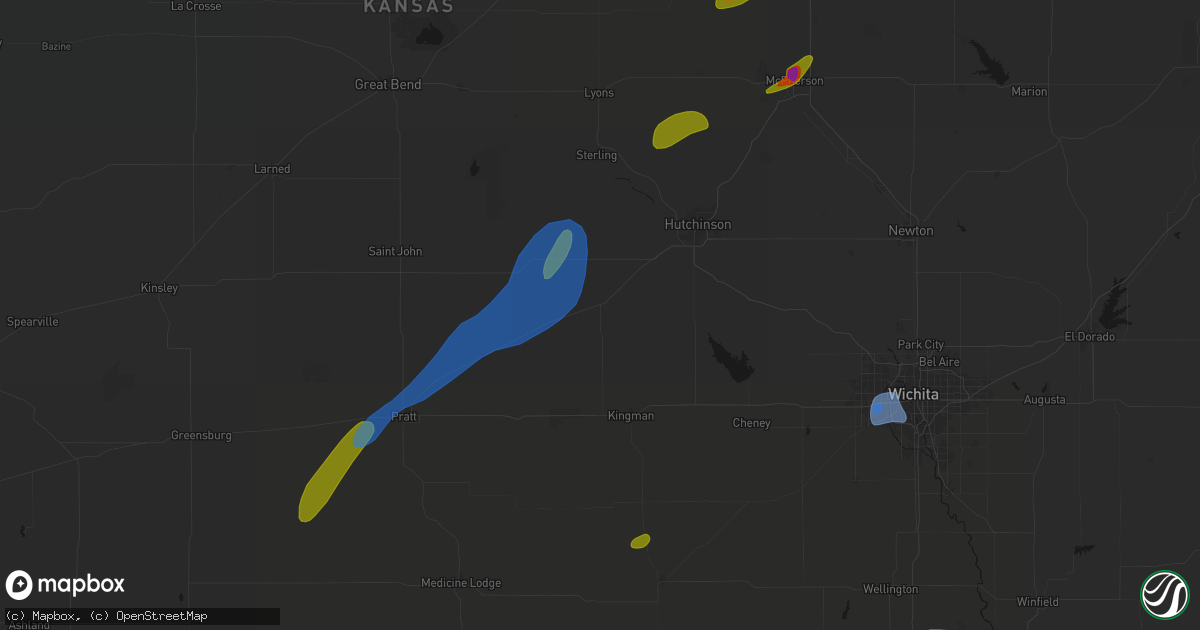 Hail map in Arlington, KS on September 19, 2026