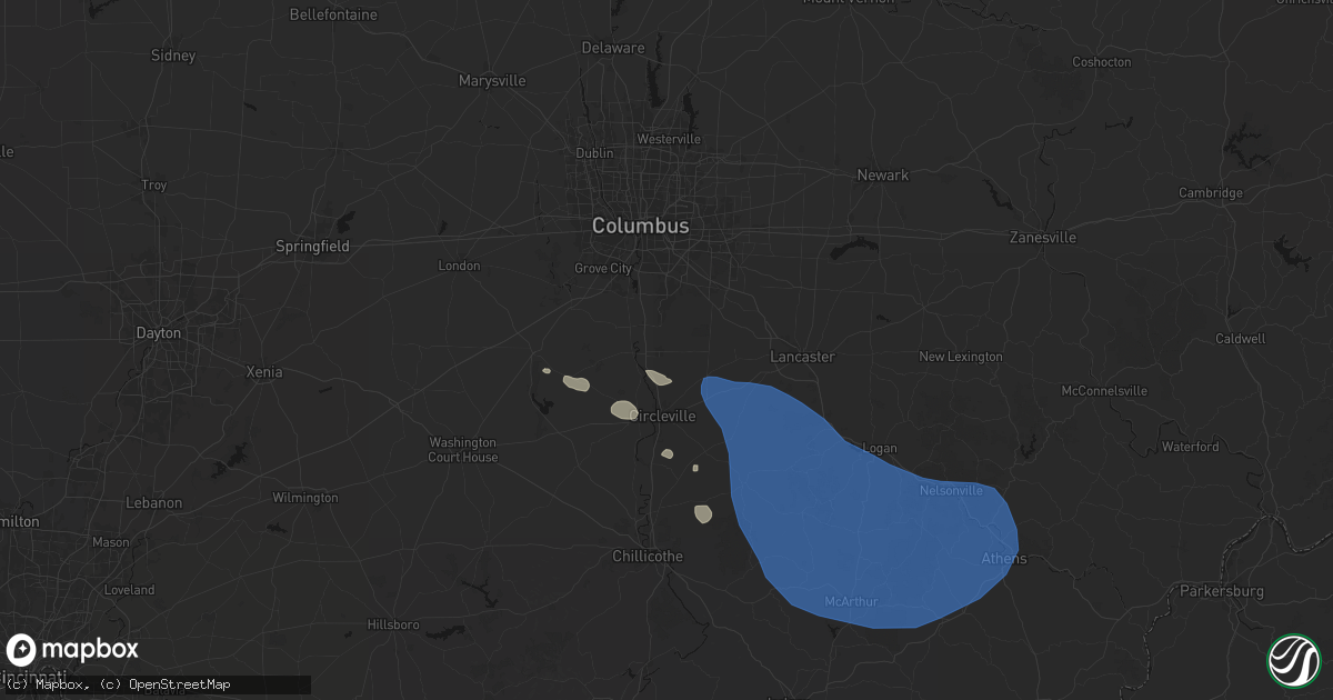 Hail map in Ashville, OH on September 19, 2026