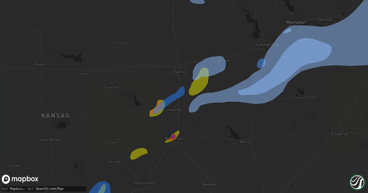 Hail map in Assaria, KS on September 19, 2026