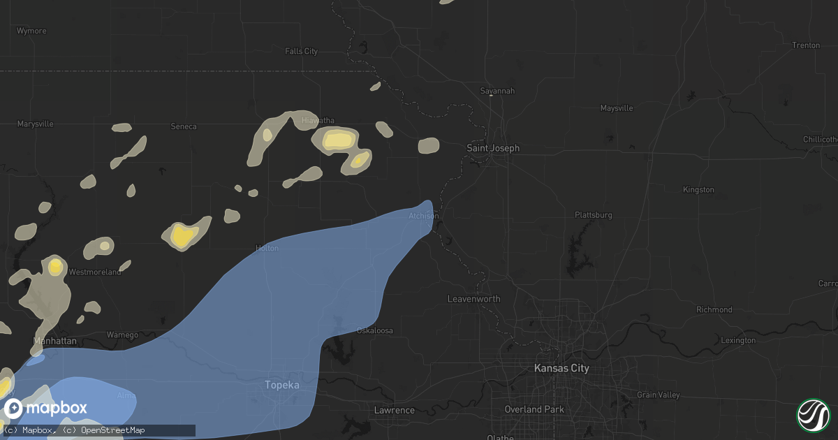 Hail map in Atchison, KS on September 19, 2026