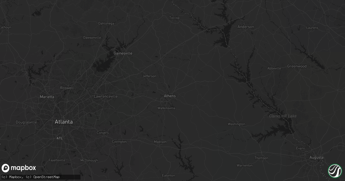 Hail map in Athens, GA on September 19, 2026