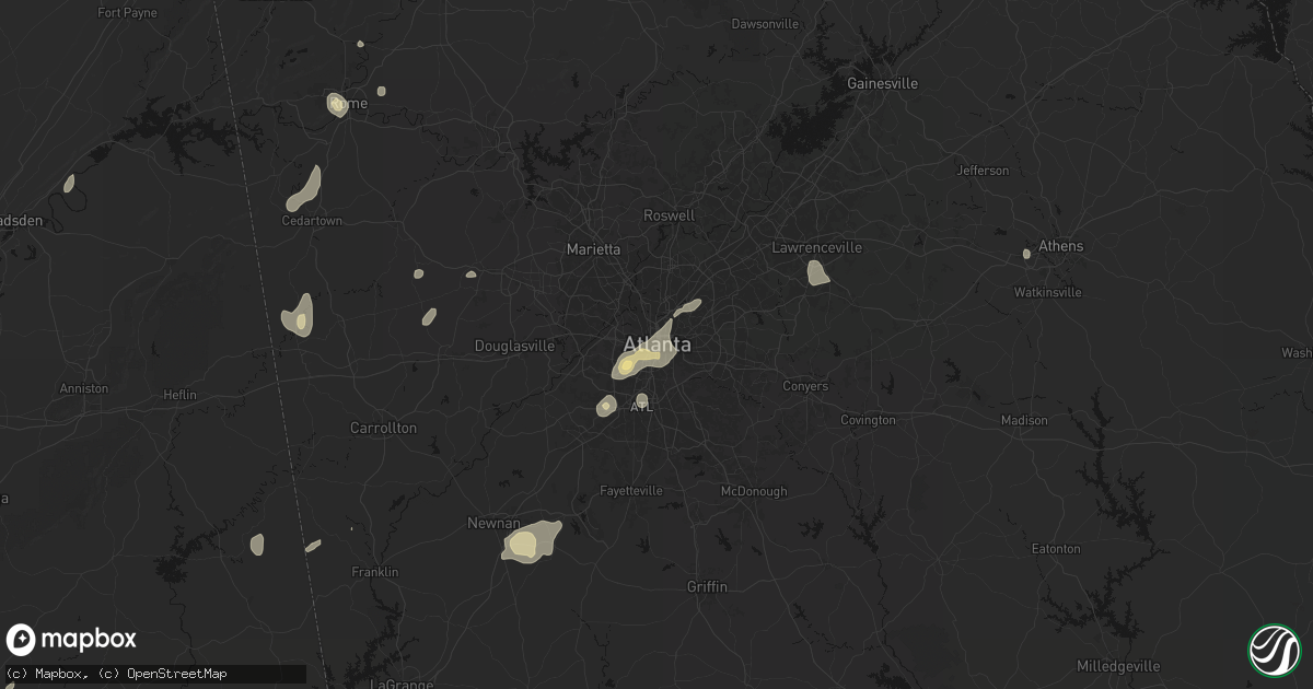 Hail map in Atlanta, GA on September 19, 2026