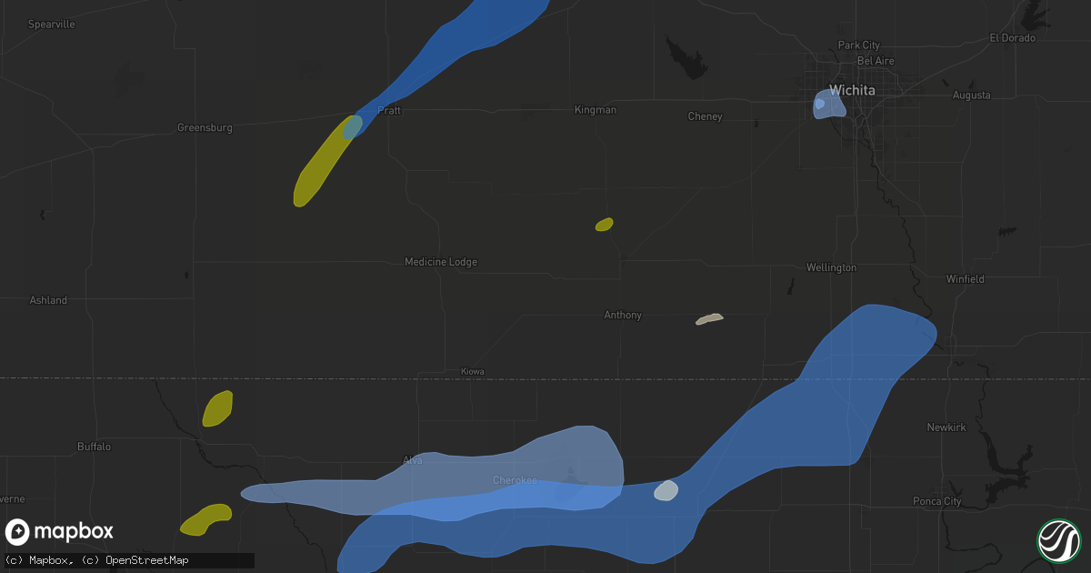 Hail map in Attica, KS on September 19, 2026