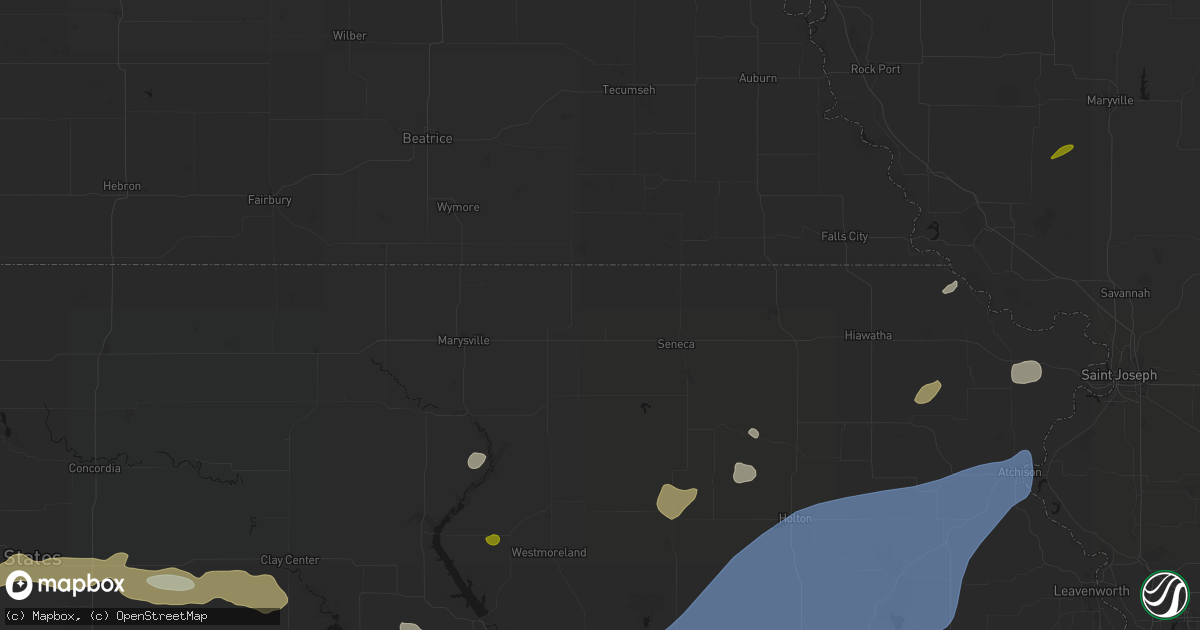 Hail map in Axtell, KS on September 19, 2026