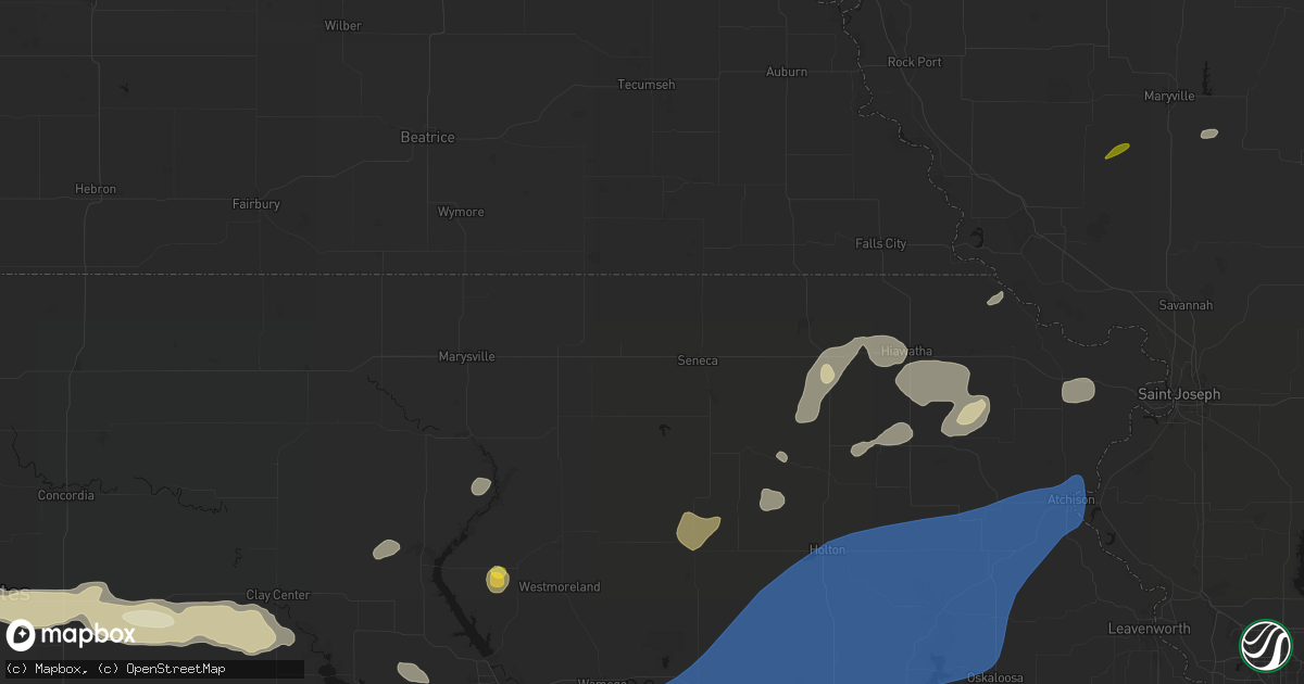 Hail map in Baileyville, KS on September 19, 2026