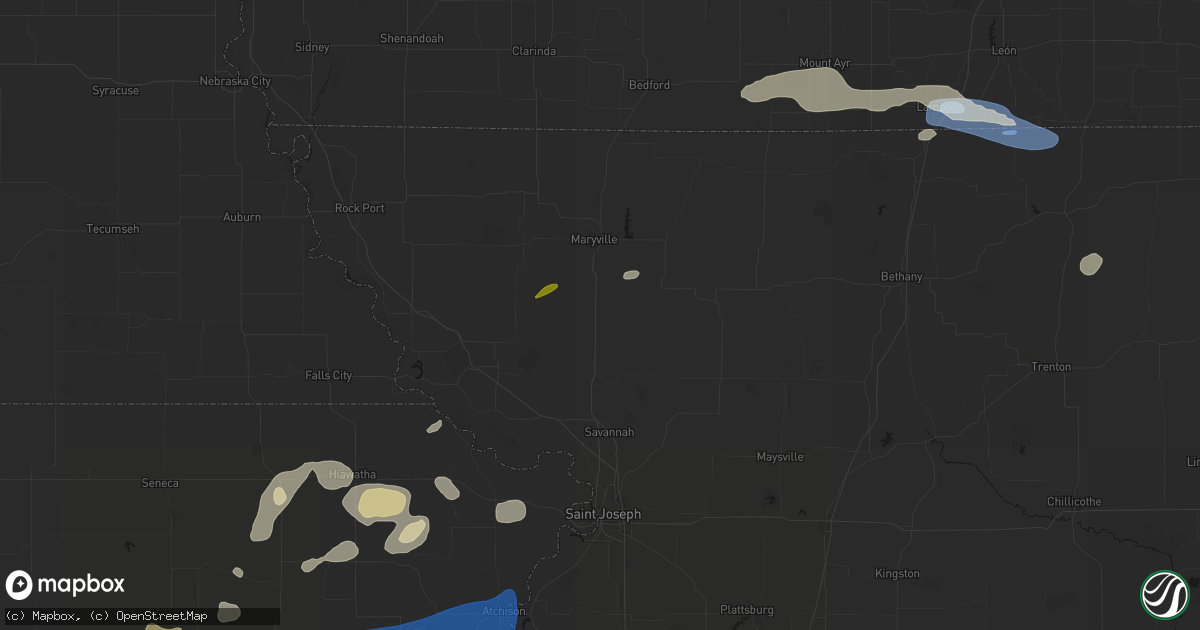 Hail map in Barnard, MO on September 19, 2026