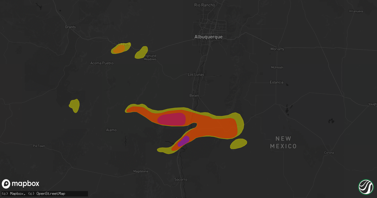 Hail map in Belen, NM on September 19, 2026