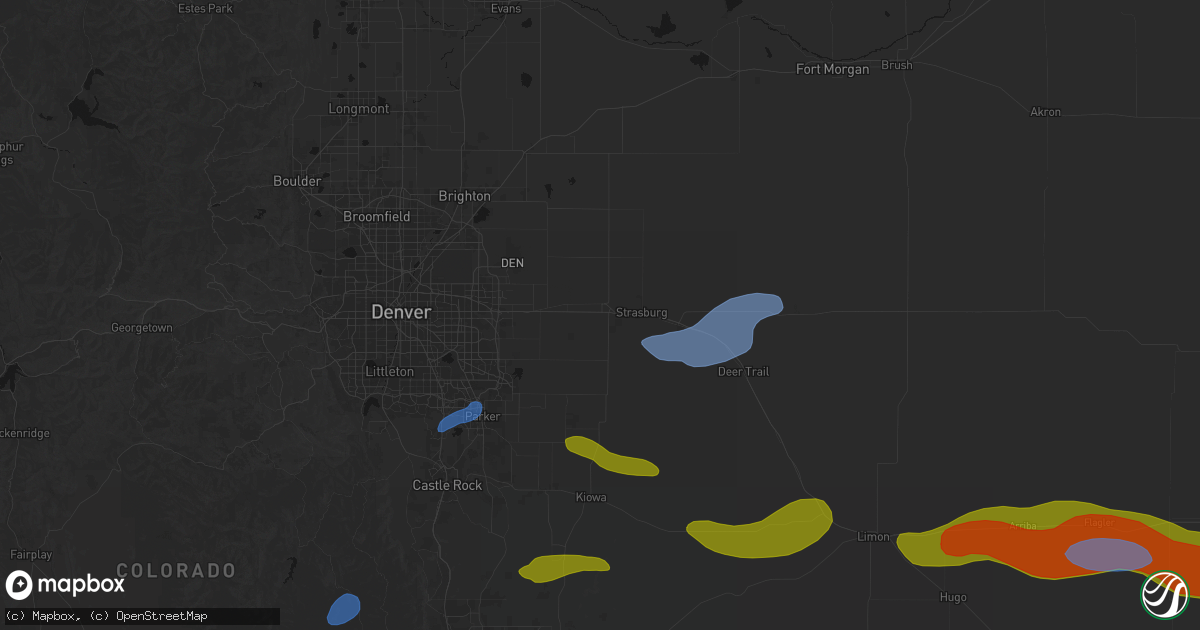 Hail map in Bennett, CO on September 19, 2026