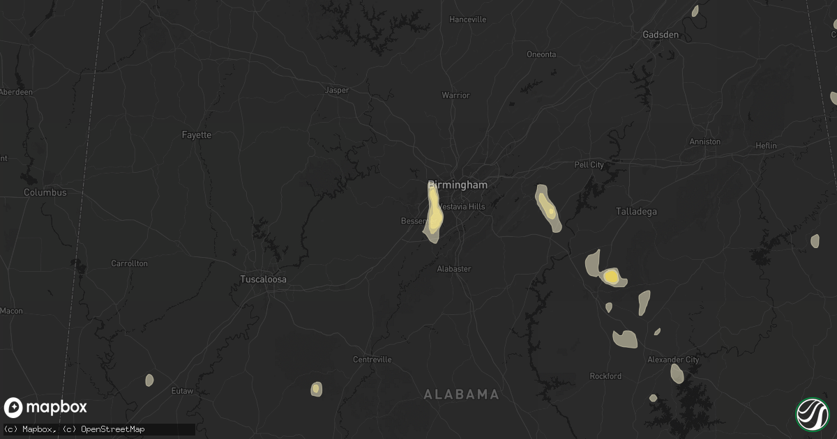 Hail map in Bessemer, AL on September 19, 2026