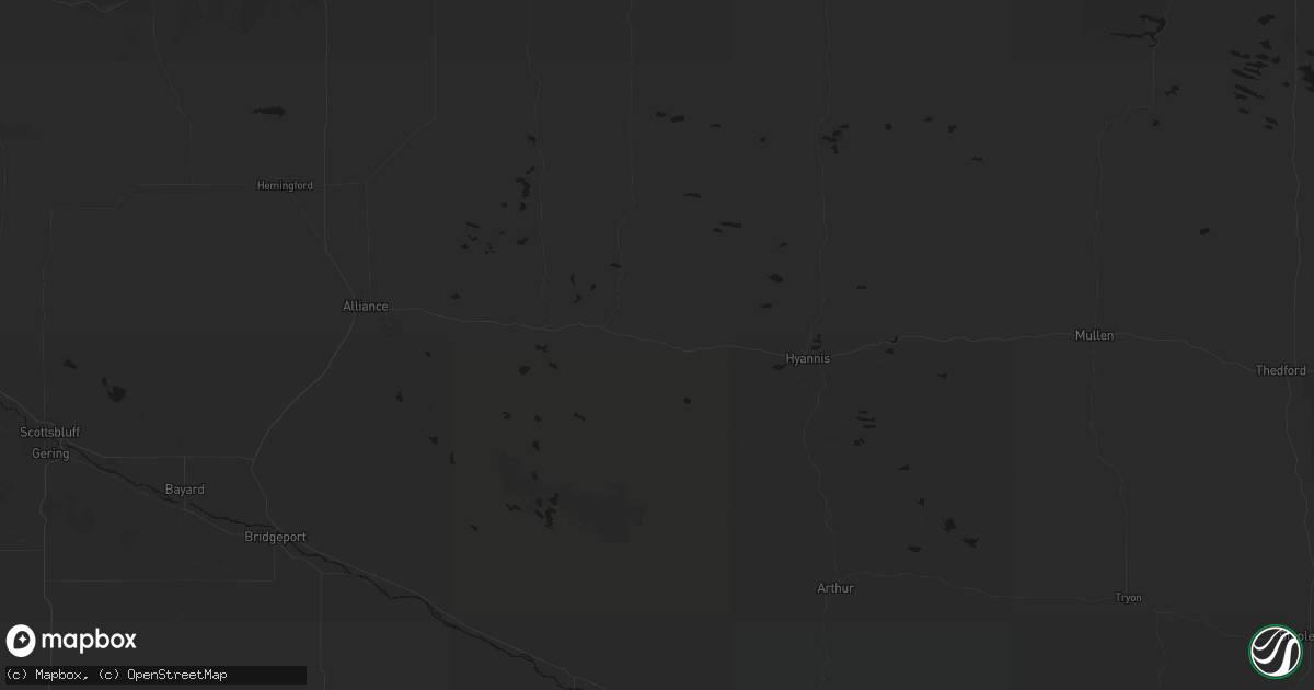 Hail map in Bingham, NE on September 19, 2026