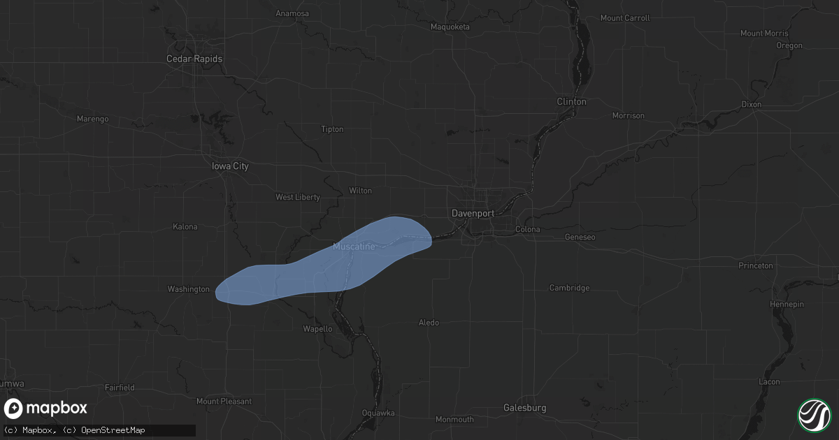 Hail map in Blue Grass, IA on September 19, 2026