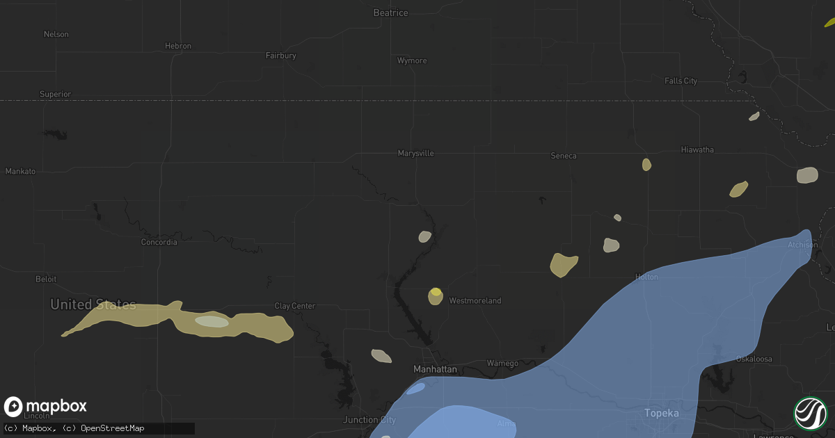 Hail map in Blue Rapids, KS on September 19, 2026