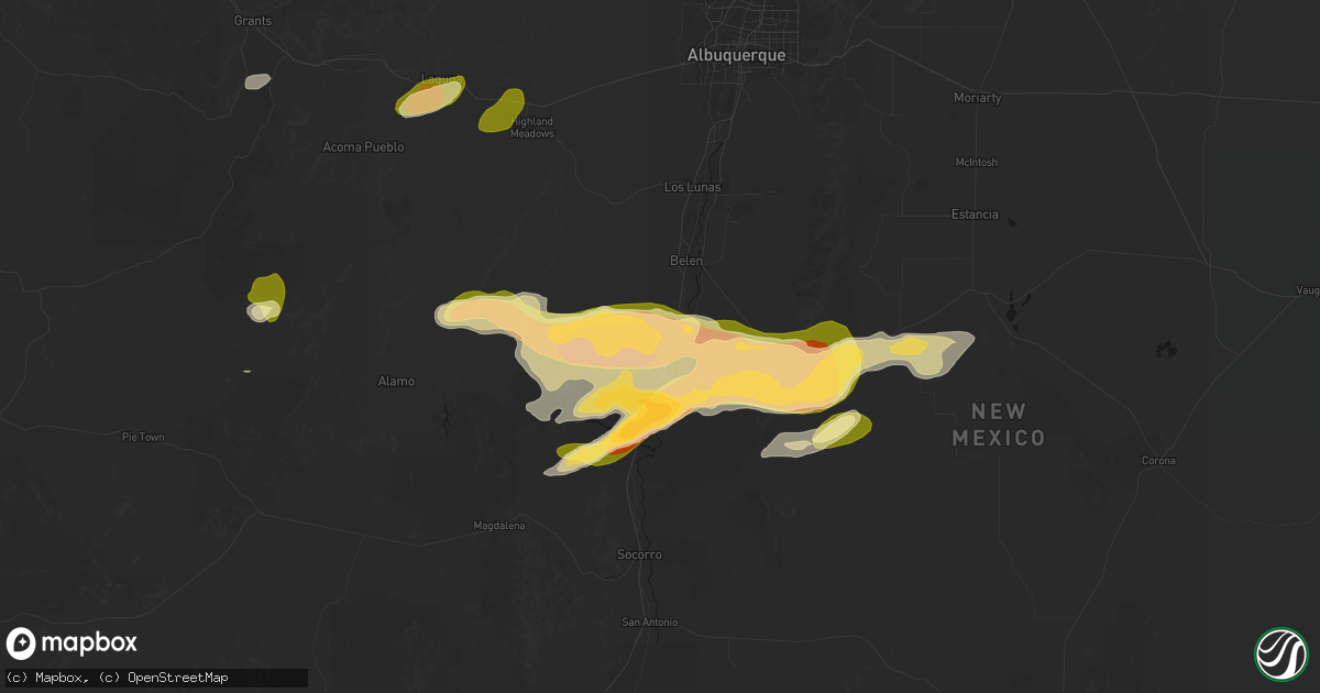 Hail map in Bosque, NM on September 19, 2026