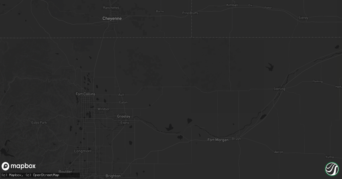 Hail map in Briggsdale, CO on September 19, 2026
