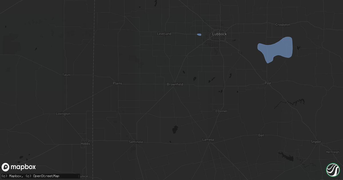 Hail map in Brownfield, TX on September 19, 2026