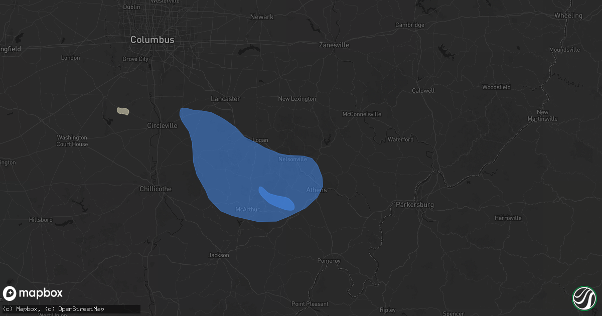 Hail map in Buchtel, OH on September 19, 2026
