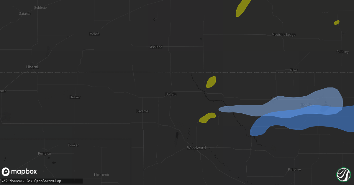 Hail map in Buffalo, OK on September 19, 2026