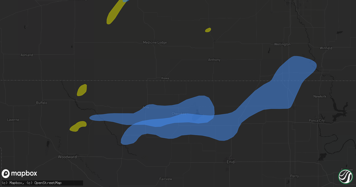 Hail map in Burlington, OK on September 19, 2026