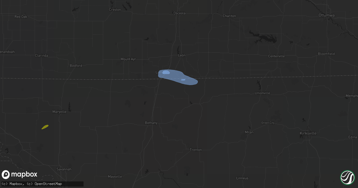 Hail map in Cainsville, MO on September 19, 2026