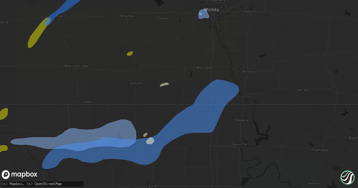 Hail map in Caldwell, KS on September 19, 2026