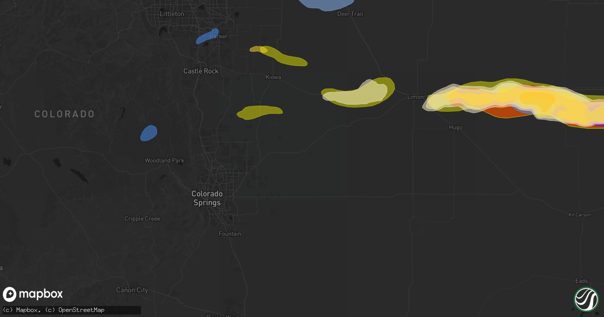 Hail map in Calhan, CO on September 19, 2026