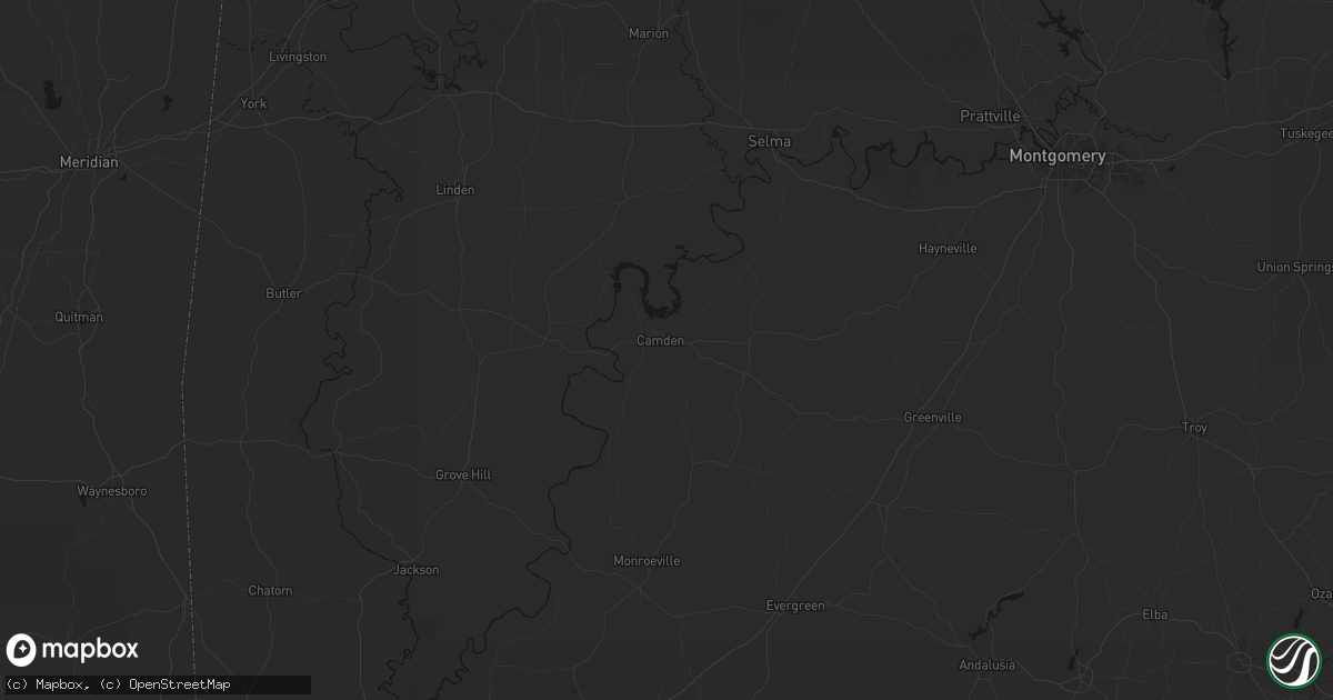 Hail map in Camden, AL on September 19, 2026