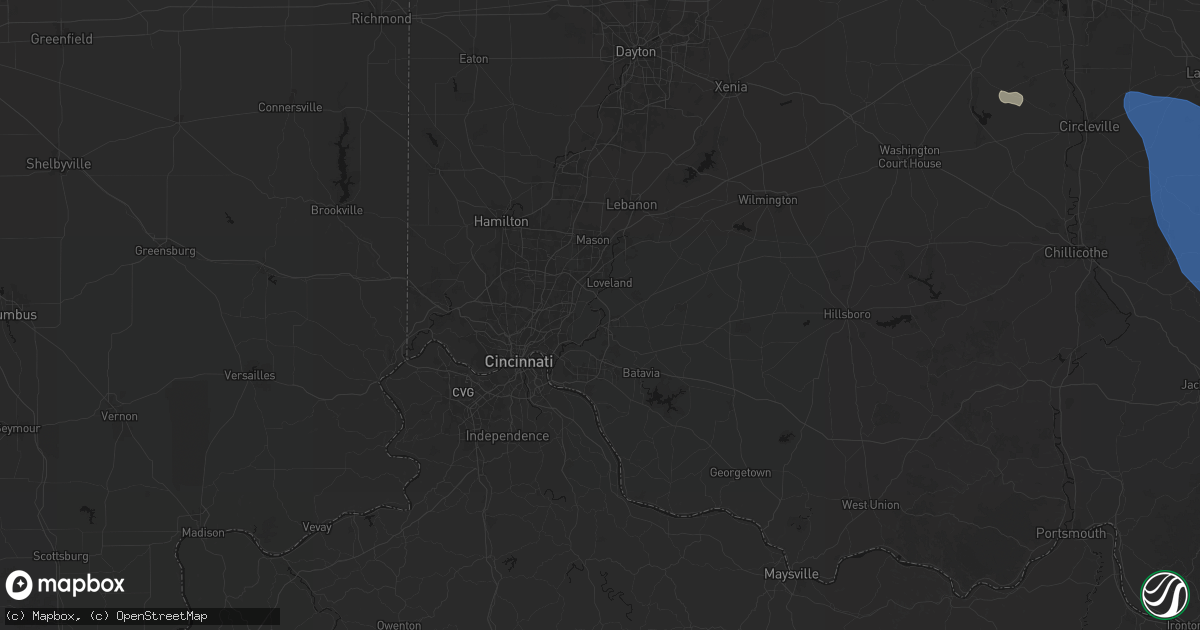 Hail map in Camp Dennison, OH on September 19, 2026
